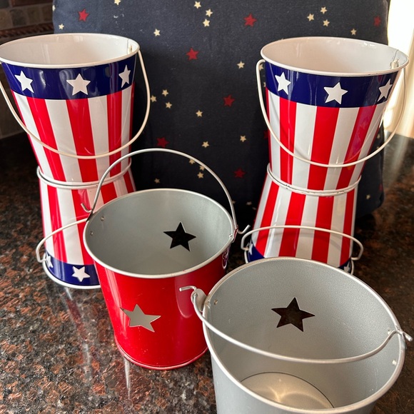 Patriotic 🇺🇸 metal pails - Picture 2 of 6
